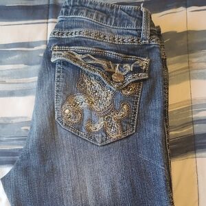 Wrangler Rock 47 Blue Boot Cut Jeans with Embellishments